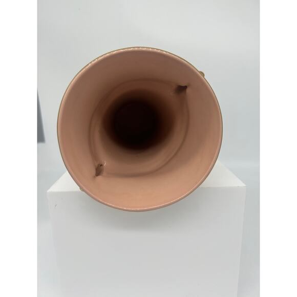 Vintage Art Deco Ceramic Shabby Chic Cottagecore Gold Trim Floral vase - Picture 5 of 5